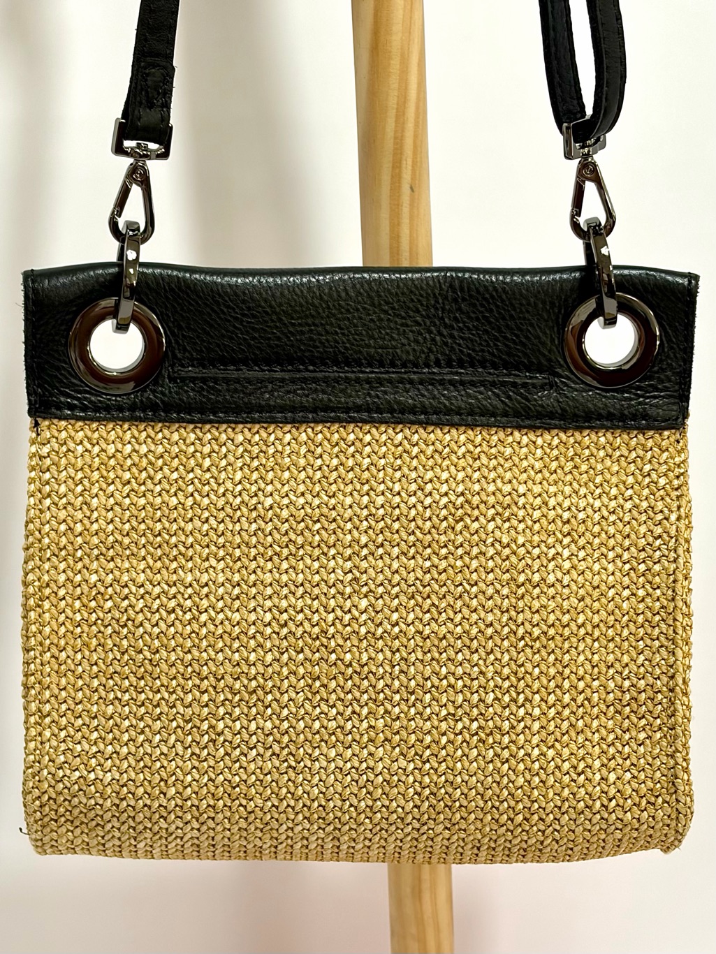 Hammitt Tony Small Crossbody Bag In Chaparral Raffia With Gunmetal Hardware — image 4 of 8